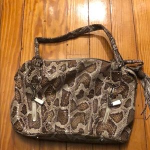 B. Makowski  leather snake print purse